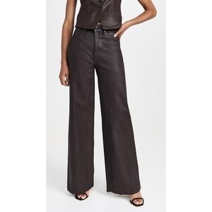 NWOT DL1961 Hepburn High Rise Wide Leg Coated In Mulberry Size 25‎